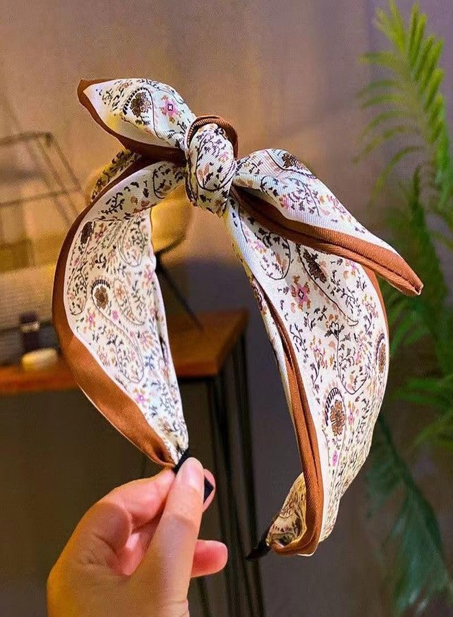 Lvyeer 2 Pack Bow Headbands for Women, Knotted Floral Rabbit Ear Cute Hairband Hair Accessories for Girls - Image 5
